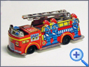 Vintage Friction Fire Brigade Tin Toy