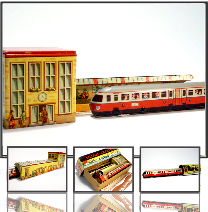 Antique Railway Train set made by Lehmann, Western Germany, 1950s