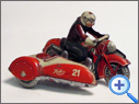 Vintage Clockwork Motorcycle Tin Toy