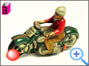 Vintage Clockwork Motorcycle Tin Toy