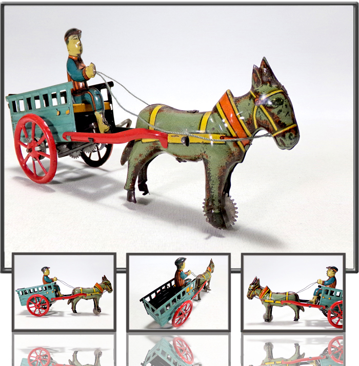 Donkey pulling cart made by INGAP, Italy, 1950s