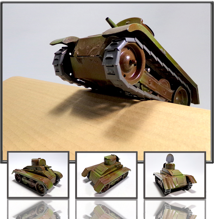 Metal track tank made by Rico, Spain, 1940s