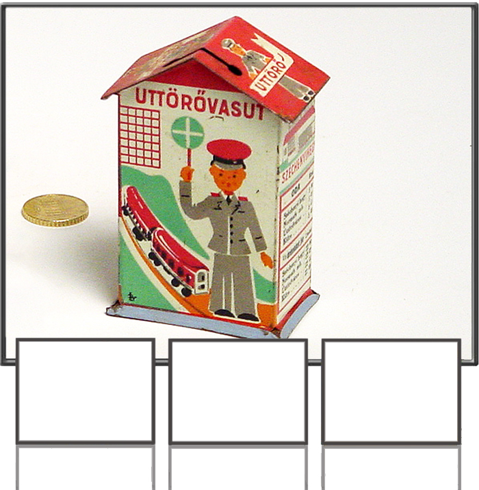 Railway money box made by LY*, Hungary, 1950s