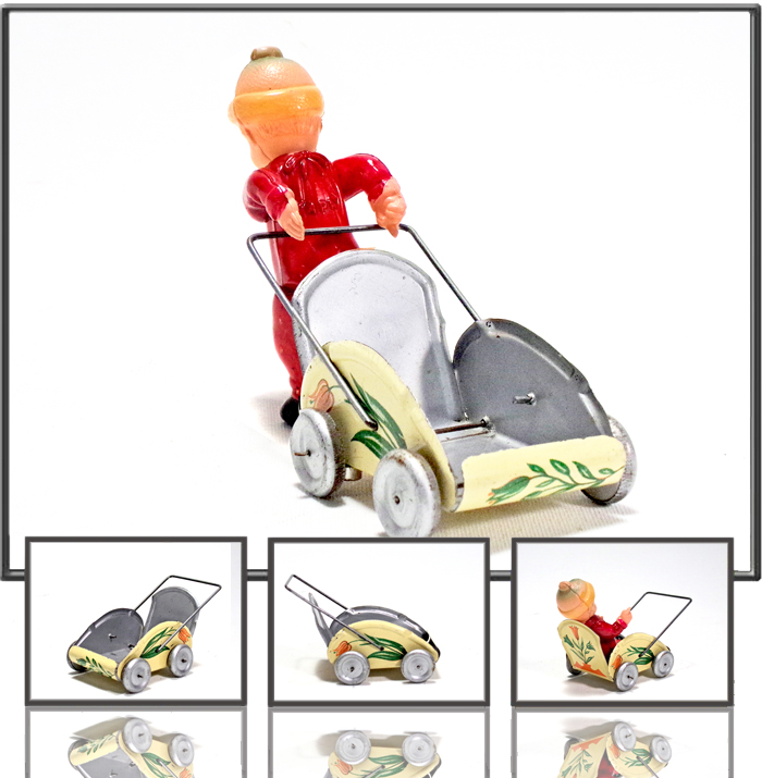 Baby pram with tulip made in U.S.zone Germany, 1945-55s